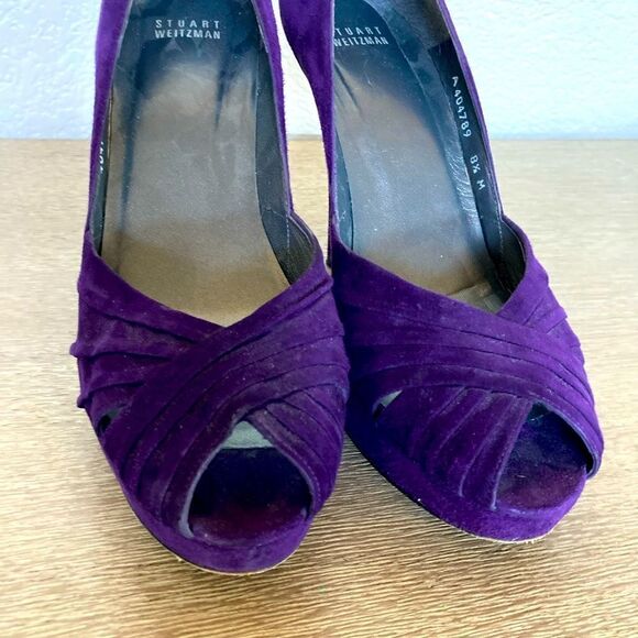 Stuart Weitzman Purple Suede Heels 8.5 - Picture 2 of 10